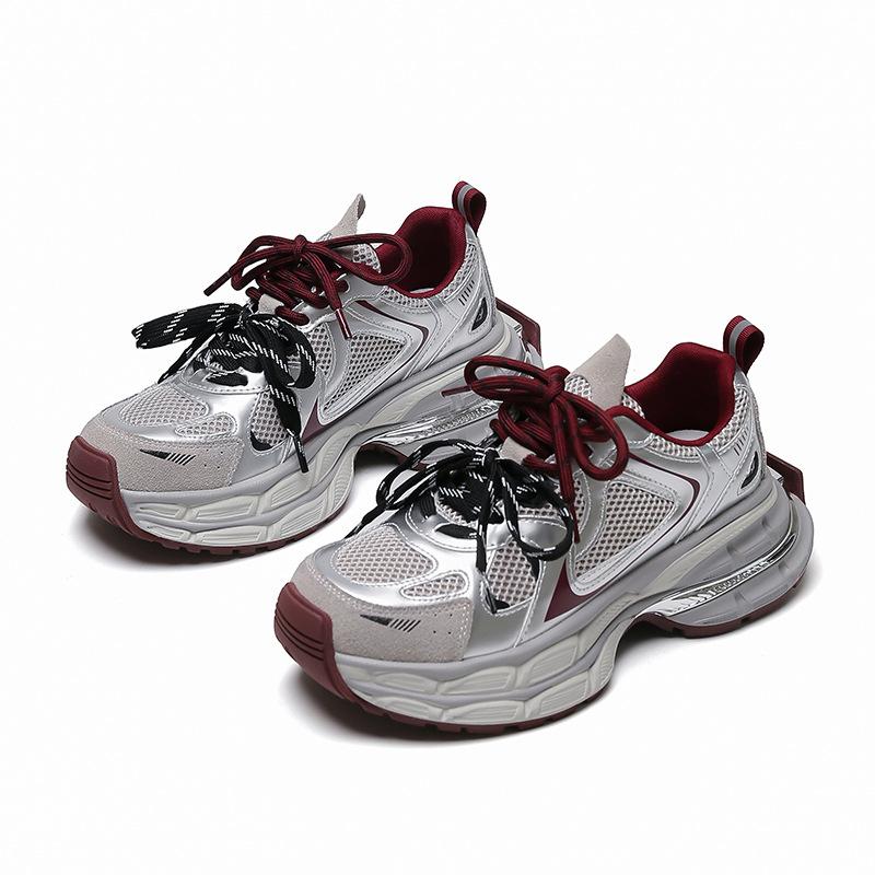 Spring New Dad Shoes Women's Shoes 2025 Sports Shoes Thick Sole Height Increase Casual Non-slip Soft Sole Versatile Shoes Children