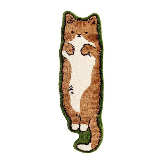 Plush Cat Rug Cute Cartoon Kitten Floor Mat Anti-Slip Soft Bedside Rug for Bedroom Living Room Playroom Kids Room Decor