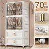 Foldable plastic storage box simple wardrobe for home bedroom closet toy storage cabinet no installation required
