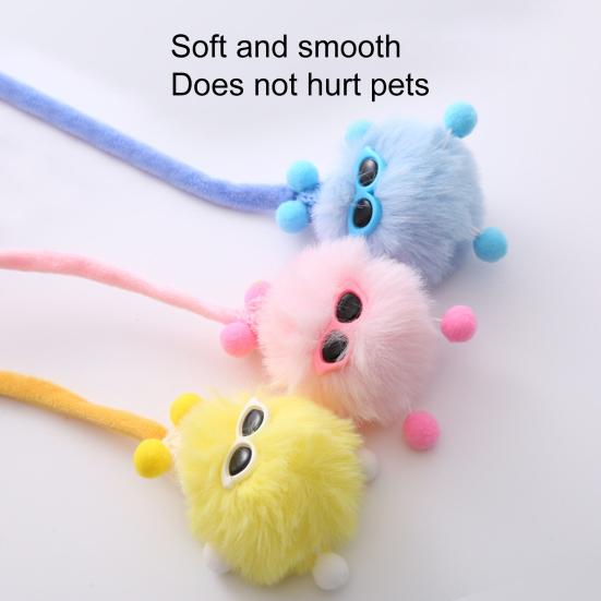 1 Set Cat Teaser Toy Scratch-resistant Rabbit Fur Ball Pet Kitten Cat Swing Rope Toy with Suction Cup Pet Supplies