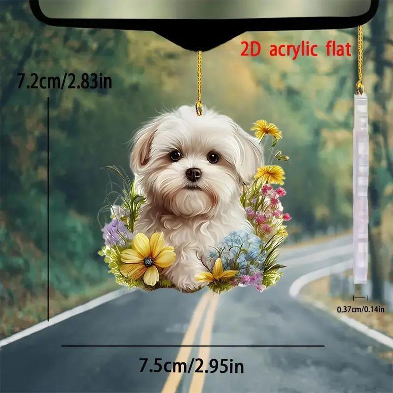 Dog Sweet Acrylic Pendant Stylish Car Interior Decor For Dog Lovers