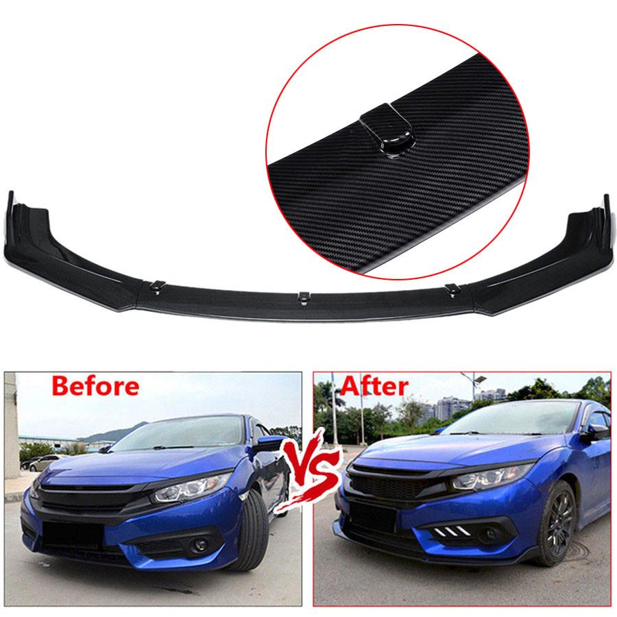 Front Bumper Lip Spoiler Wing Body Kit Carbon Fiber Surface For 2018 2019 Honda Accord