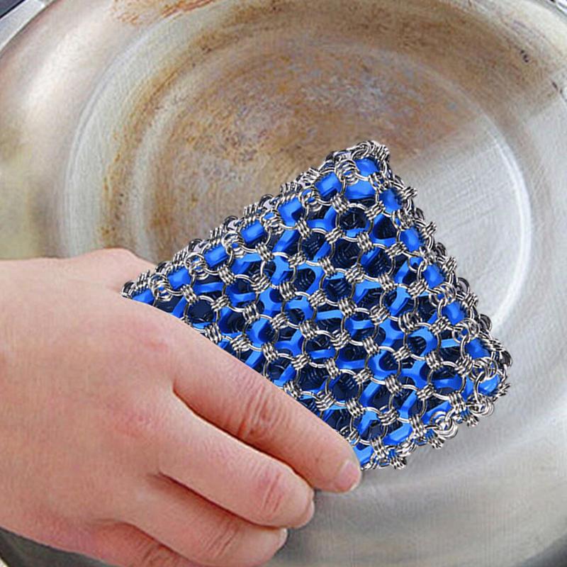 Gusseisenpfannenreiniger Mehrzweck-Edelstahl-Gusseisenreiniger Gusseisen-Reinigungswerkzeug Metallpfannenreiniger für Grillpfanne