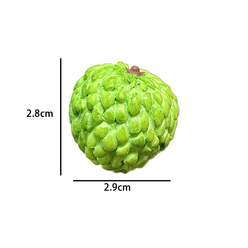 Creative Simulation Fruit Decoration Magnet 3D Cute Mini Coconut Fridge Magnet Mini Custard Apple Ornament Kitchen Home Decor