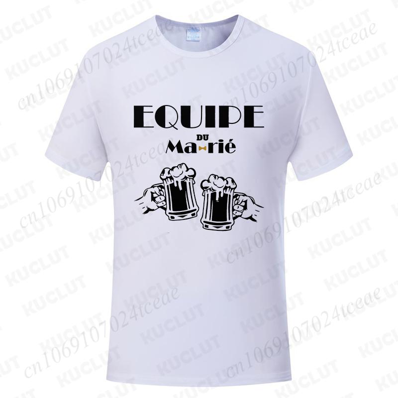 French Beer Graphic Wedding Tops Evg Team Future Groom Man Short Sleeve Tees Boyfriend Single Farewell Bachelor Party Tshirt