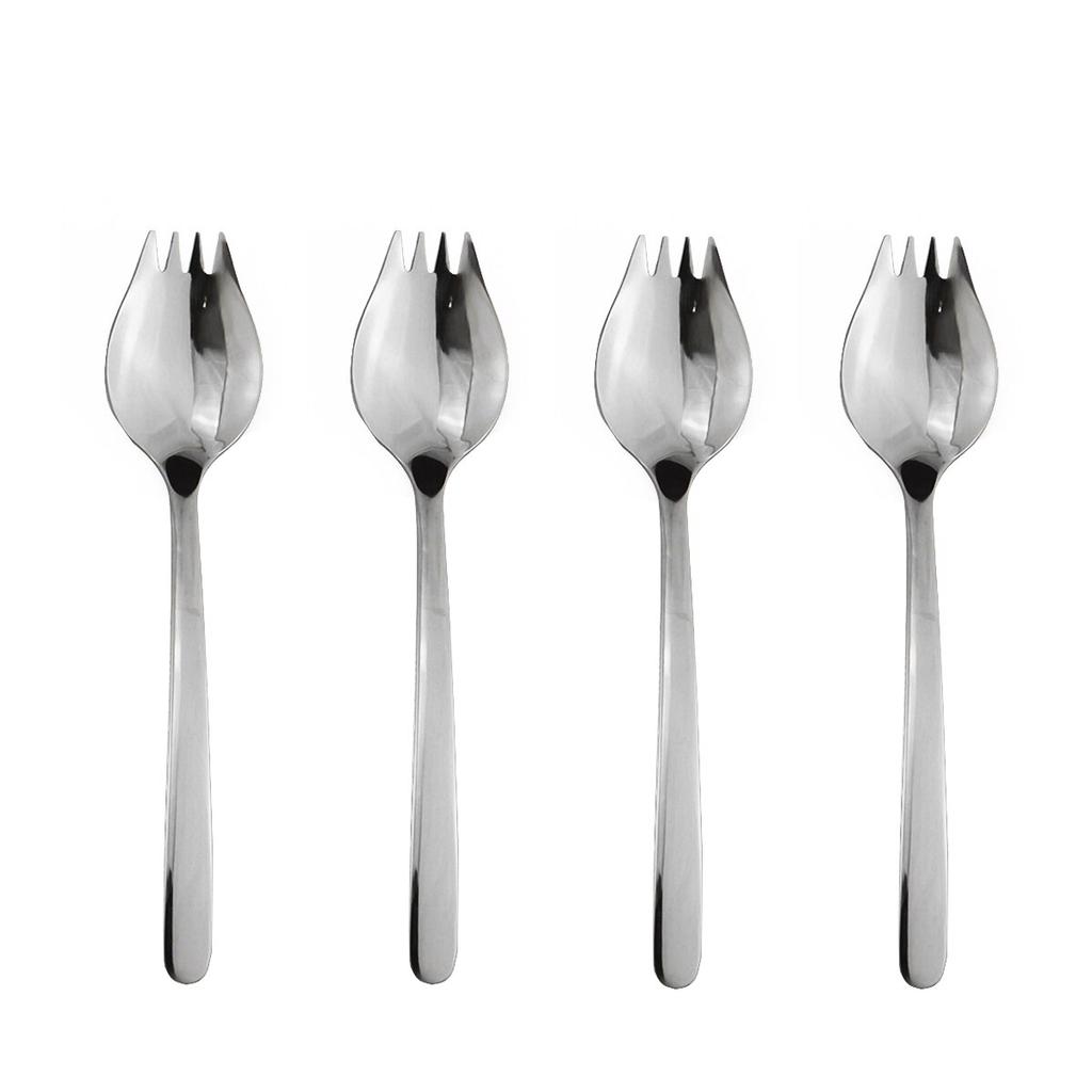 4 Piezas Vajilla Negra Camping Viaje Un Cuchillo y Tenedor Cubiertos Anfibios Cuchara Tenedor Acero Inoxidable 304 Fideos Aperitivo