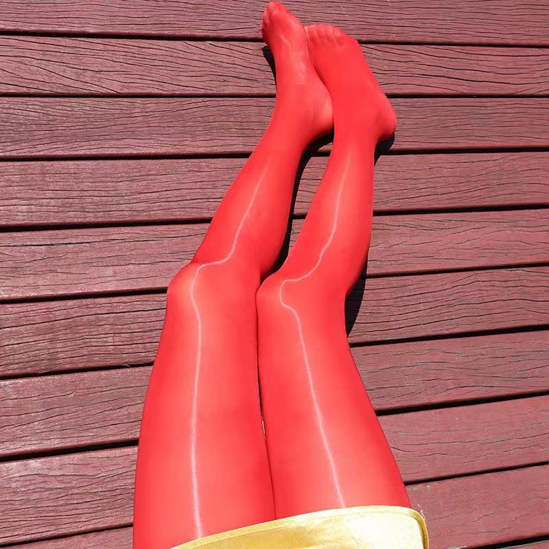 Oil Shiny Glossy Stockings Women Open Crotch See-Through Pantyhose Underwear Night Club Wear Ultra Thin Seamless Sheer Tights