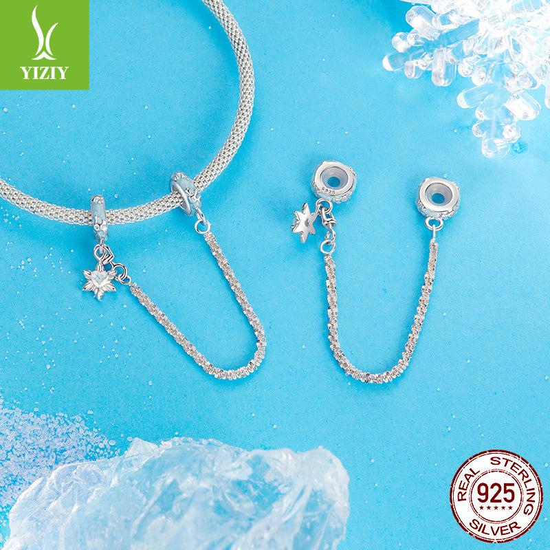 Ice Flower Silicone Positioning Safety Chain Personalized Diy Bracelet Beaded Accessories Light Luxury Niche Autumn And Winter