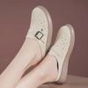 Fashion Spring New Baotou Slippers Women's Fashion Round Head Suede Metal Buckle Thick Soles Anti-slip Wear-resistant Flat Shoes