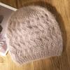 Autumn and winter new women's rabbit fur knitted hat medium old man mother hat thickened old lady wool hat