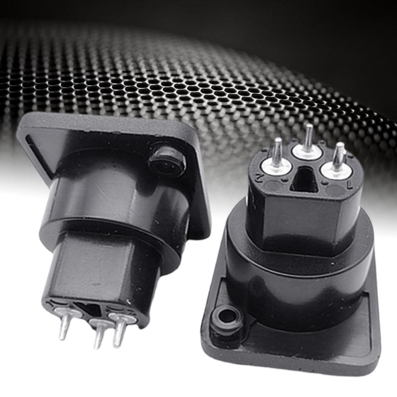 3Pin XLR Straight Terminal Panel Mount Connector ABS Alloy Auditory Adapter For Studio Live Performances