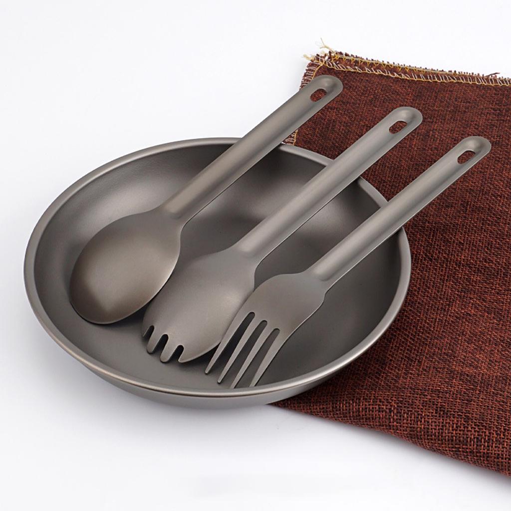 Camping Spork Löffel Gabel Set Ti Geschirr Wiederverwendbares Outdoor Besteck für Rucksackreisen Camping
