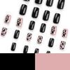 New Gold Glitter Striped Nail Art Fake Nail Cow Pattern Nail Piece Black Solid Color Nail Patch