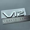 Lettere Piatte Grandi in ABS 3D V12 Emblema per Auto Bagagliaio Parafango Targhetta Nome Adesivo per mercedes-benz S400 S500 S600 Cromo Nero Lucido