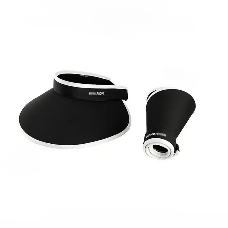 Stylish Summer Empty Top Sun Hat Wide Brim Visor Hat Women Portable Outdoor Sports Beach Cycling Uv Protection Sunshade Hat