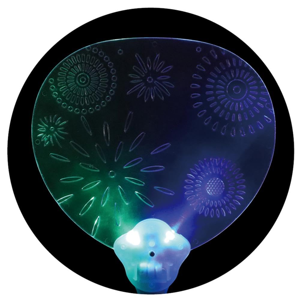 Artec Craft Fan 7305 Fan, Light-Up (Fireworks Design), Transparent,