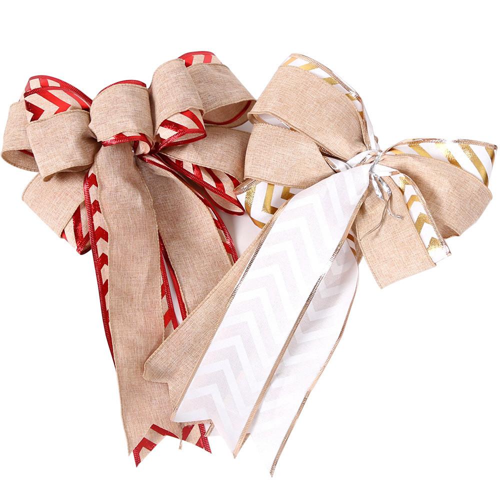 Holiday Exquisite Store Window Decoration Double Layer Bow For Cheer Christmas