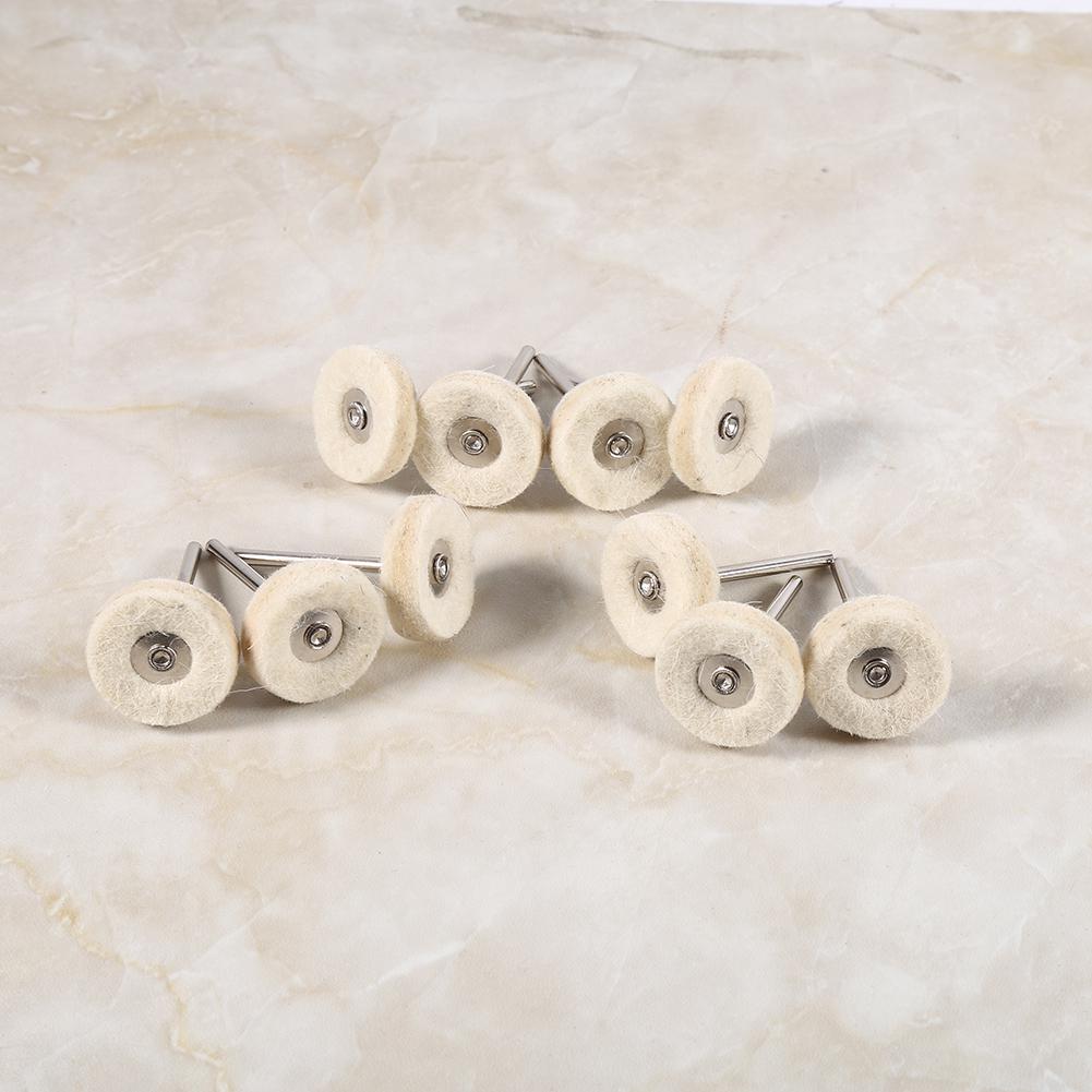 10 STÜCKE 25 MM Wollfilz Polieren Polieren Bohrer Schleifer Radbürsten Mit Griff Für Drehwerkzeug