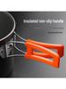 Portable Camping Cookware Set: Outdoor Pot, Cassette Stove, Hanging Pot, Picnic Tableware, and Cooking Utensils.