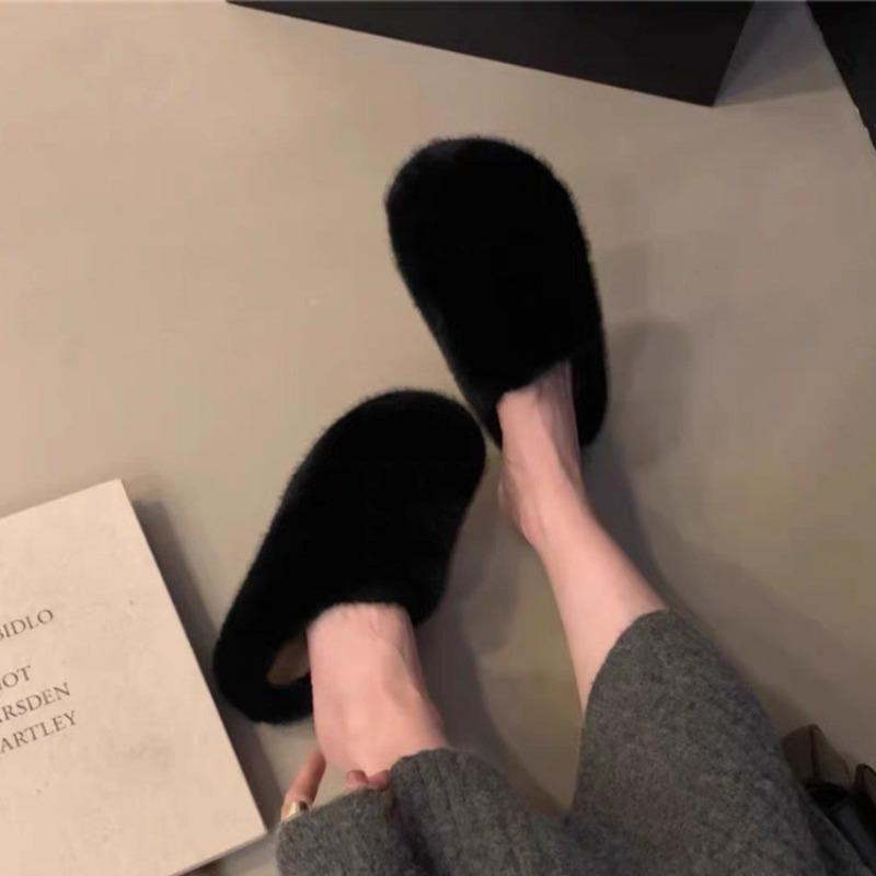 Fashion New Style Fashion Leopard Women Winter Home Fur Slippers Non-Slip Soft Warm House Indoor Bedroom Couple Girl Women's Floor Shoes