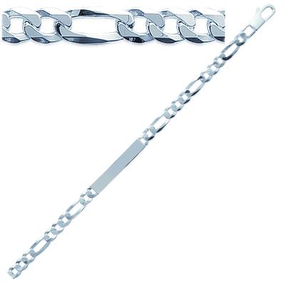 [J0094] - Silver Bracelet 'Identity' - 20 Cm 6 Mm