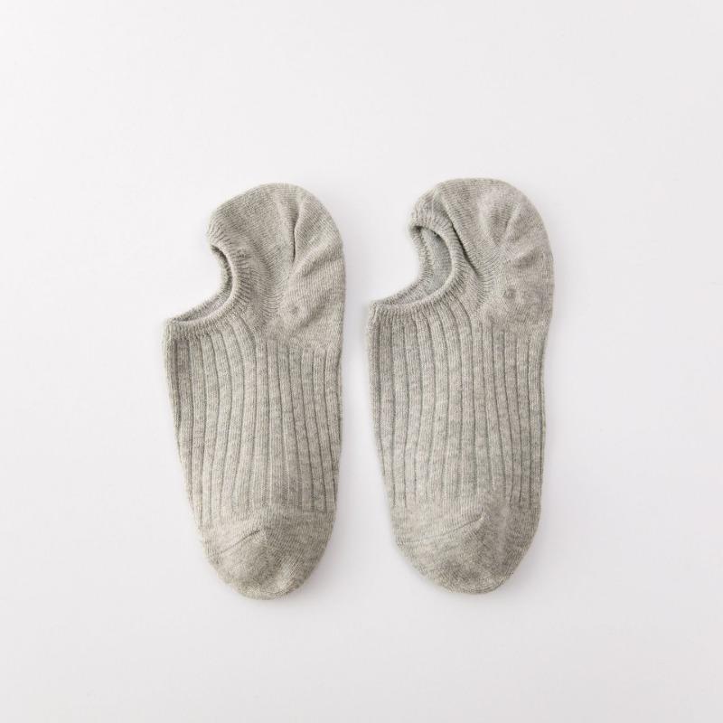 Women's Summer Thin Style Solid Color Double Needle Pull Out Invisible Do Not Fall Off with The Boat Socks