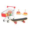 4pcs Parakeets Training Toys with Skateboard Trolley Basketball Hoop Toy Shopping Cart for Pet Birds