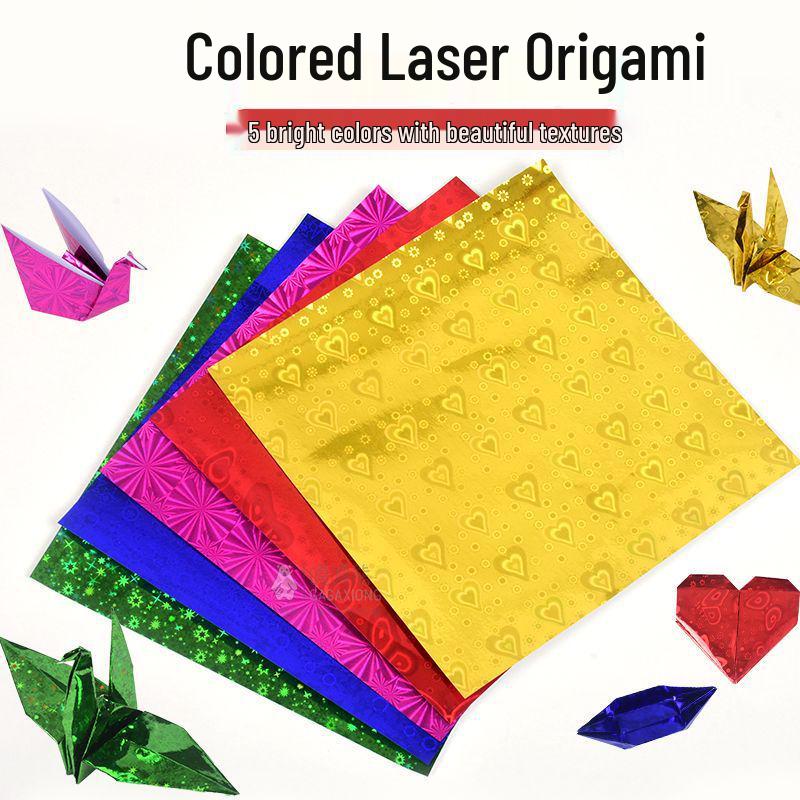Papel de Origami Pérola 15 cm, 10 Cores - Quadrado Brilhante para Artesanato Infantil e Manualidades.