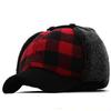 Peaked Cap Women's Autumn and Winter Outdoor Warm Baseball Cap Men's Fleece Thickened Plaid Ear Protector Cotton Hat Tide