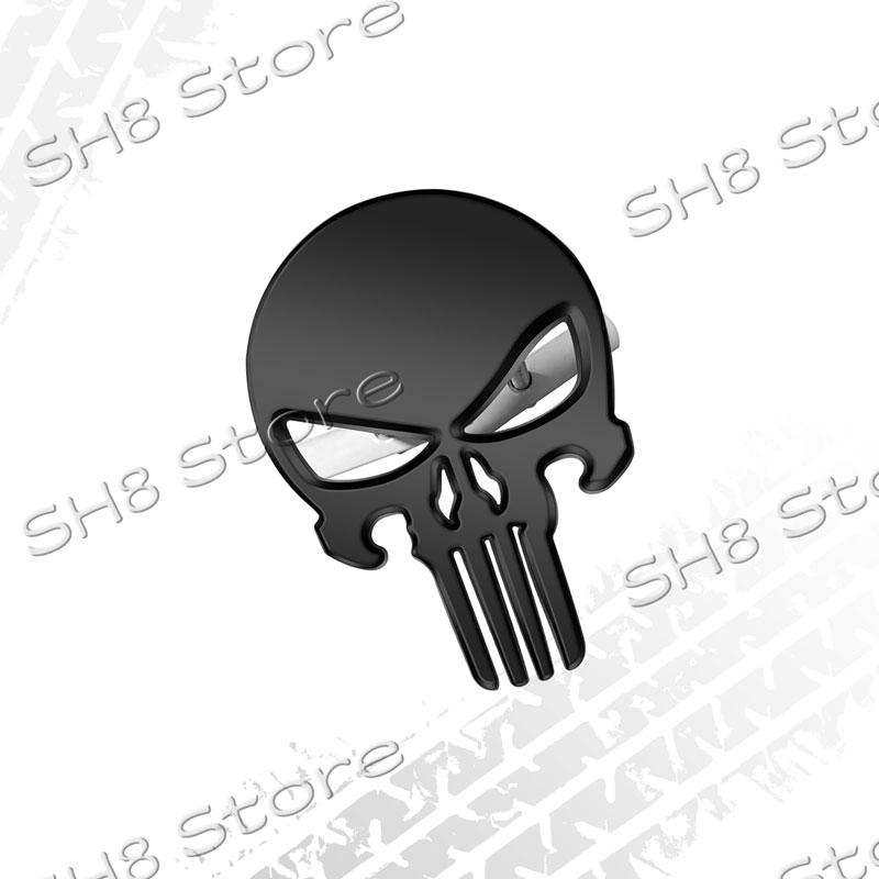 

3D Metal Skull Badge Car Front Hood Grille Emblem Sticker For Jeep Gladiator Patriot Liberty Grand Cherokee Wrangler Body Decals