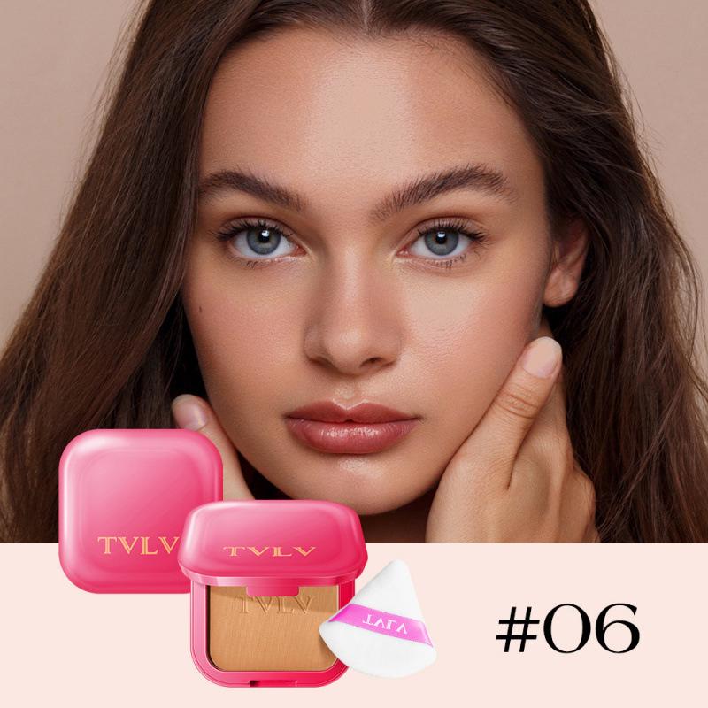 TVLV Long-lasting Waterproof Concealing Powder: Six Color Matte & Brightening Makeup 7g