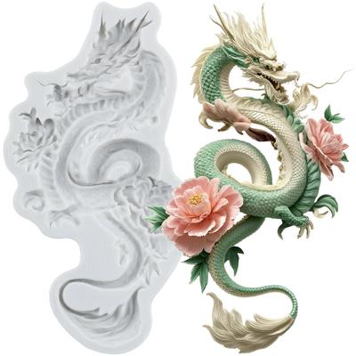 Drache Silikonformen Chinesisches Tierkreiszeichen Drache Fondantform Kuchen Dekorationswerkzeuge Cupcake Topper Süßigkeiten Schokolade Gumpasteform