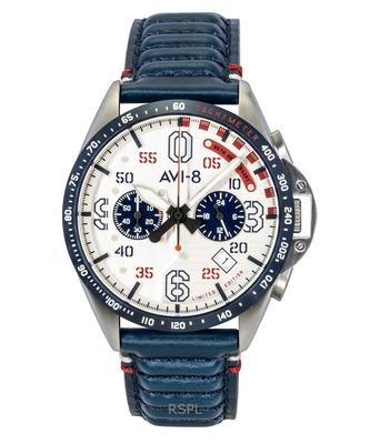 P-51 Mustang Kindelberger Cronógrafo Edición Limitada 85 Aniversario Esfera Plateada Cuarzo AV-4143-01 Reloj para Hombre