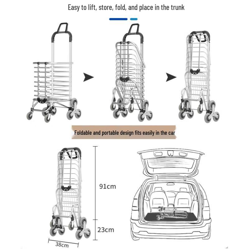 Foldable Stair Climbing Shopping Cart