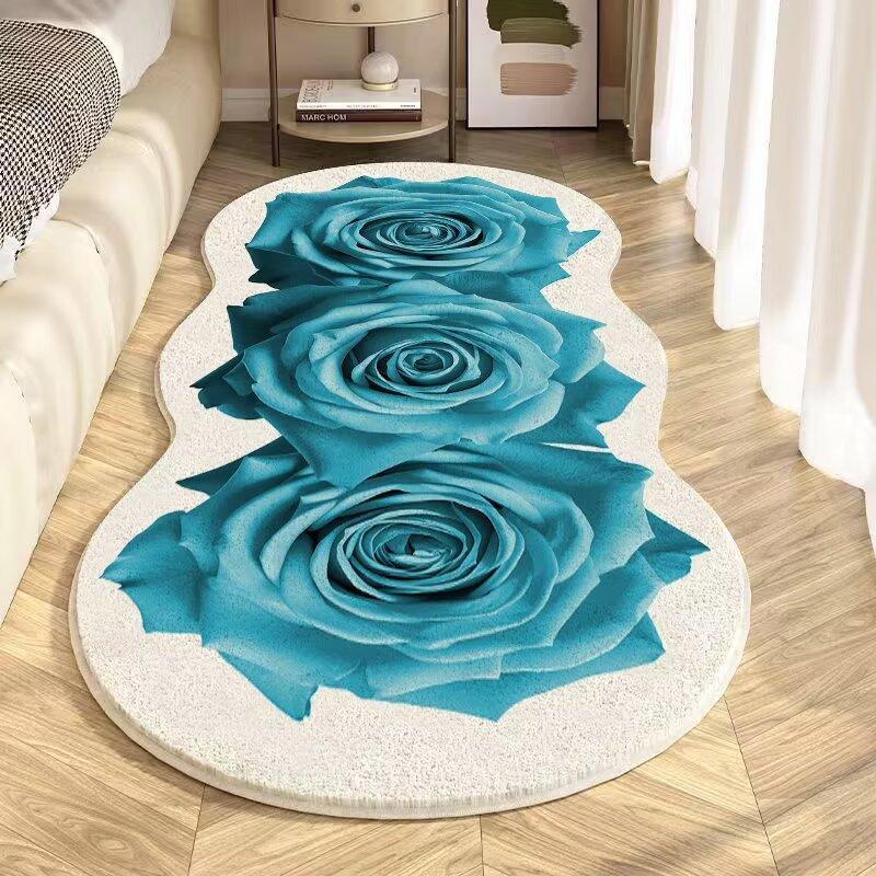 

3D Цветочный Ковер Утолщенный Удобный Комнатный Прикроватный Ковер Ковер для Гостиной Кофейного Столика Грязеотталкивающий 80 * 160cm