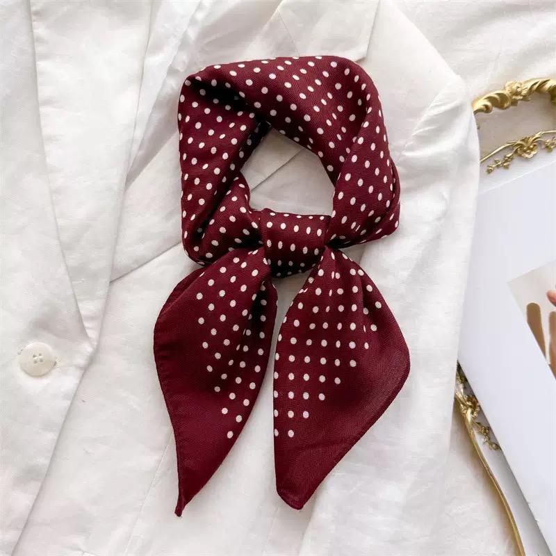 2024 Luxury Animals Floral Print 70cm Cotton Velvet Square Scarf for Women Soft Neckerchief Lady Hijab Neck Tie Hair Headbands