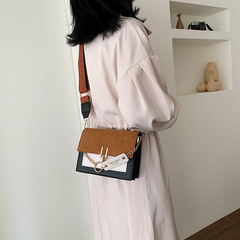 PU Bag Female Korean Fashion Trend One-shoulder Frosted Bag Niche Contrast Color Messenger Female Bag