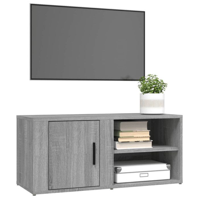 819449 vidaXL TV Stands 2 Pcs Sonoma Grey 80x31.5x36 Cm Engineered Wood