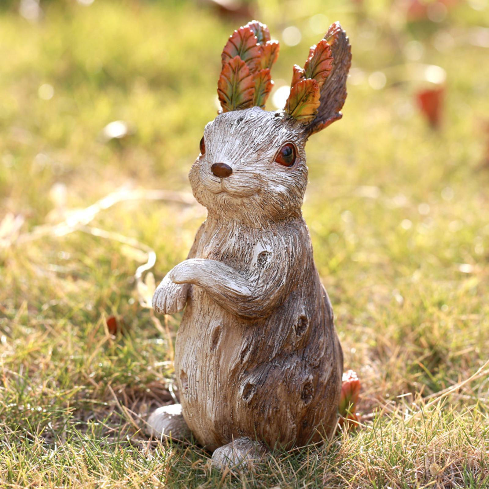 Resin Cute Rabbit Figurine animal Statues Waterproof for Outdoor Party Indoor Home Ornaments