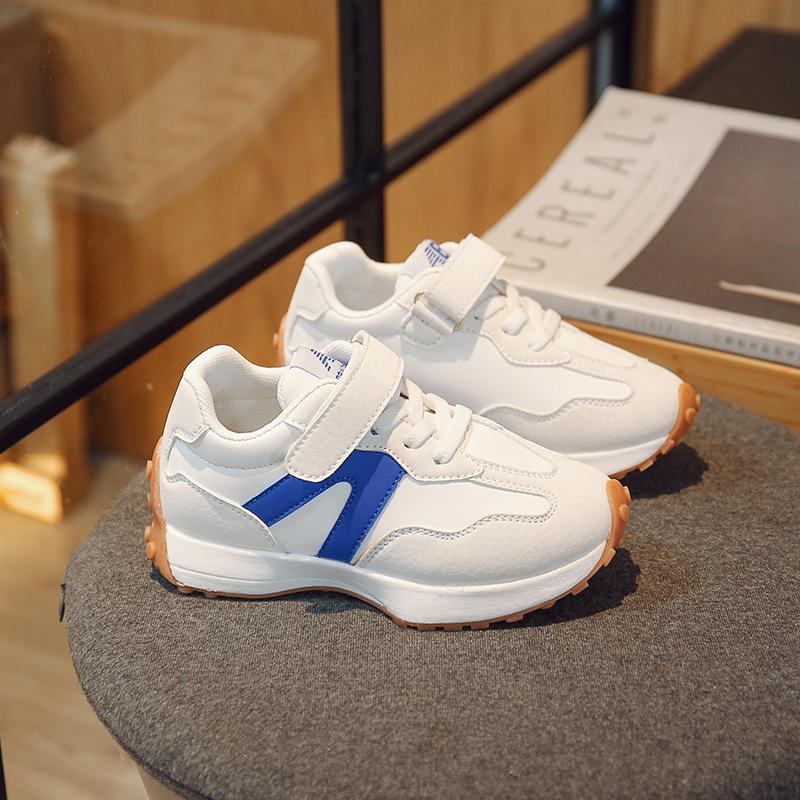 Children's Sports Shoes Korean Version Breathable Male and Female Classmates 2025 Spring and Autumn New Dad Shoes Fashion Leather White Shoes