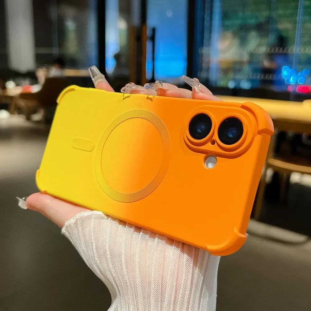 Gradient Color Shockproof For Magsafe Magnetic Phone Case with Camera Lens Protector for iPhone 16 Pro Max 15 14 Plus 13 12