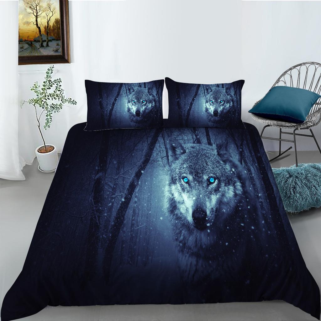 Wolf Series Bedding Two Or Three-Piece Digital Printing Polyester Fabric