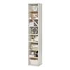 8 Tiers Narrow Bookshelf 71" Wooden Open Bookcase Adjustable Shelf White