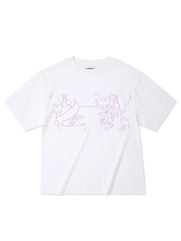 KIRSH X Sunonebird Big Oversized Eye T-Shirt [White]