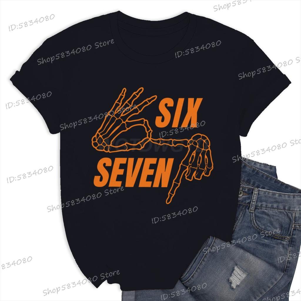 Six Seven Meme Halloween Shirt Funny Gift for Him Her Trend Halloween 6 7 Vintage Tee Unisex Women Internet Humor T Shirt