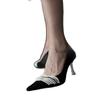 2025 New White Beaded Light Mouth Single Shoes Women's Pointed Head Thin Heel High Heels Main Wedding Shoes Bridesmaids