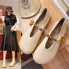 Fashion Soft Leather Comfort Mary Jane Shoes Women 2024 Spring Flat Versatile Retro Zapatos De Mujer Shallow Non-slip Casual Shoes Tenis
