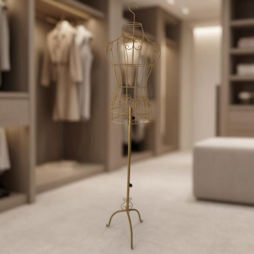 Freestanding Iron-Wire Full-Body Mannequin Display Rack Stable Adjustable-Height