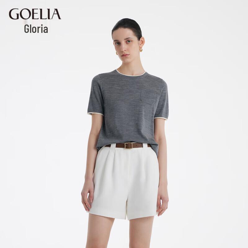 GOELIA Women's 100% Pure Wool Short Sleeve T-Shirt