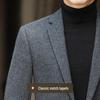 Futing Men's Wool Blend Easy-Care Business Casual Blazer